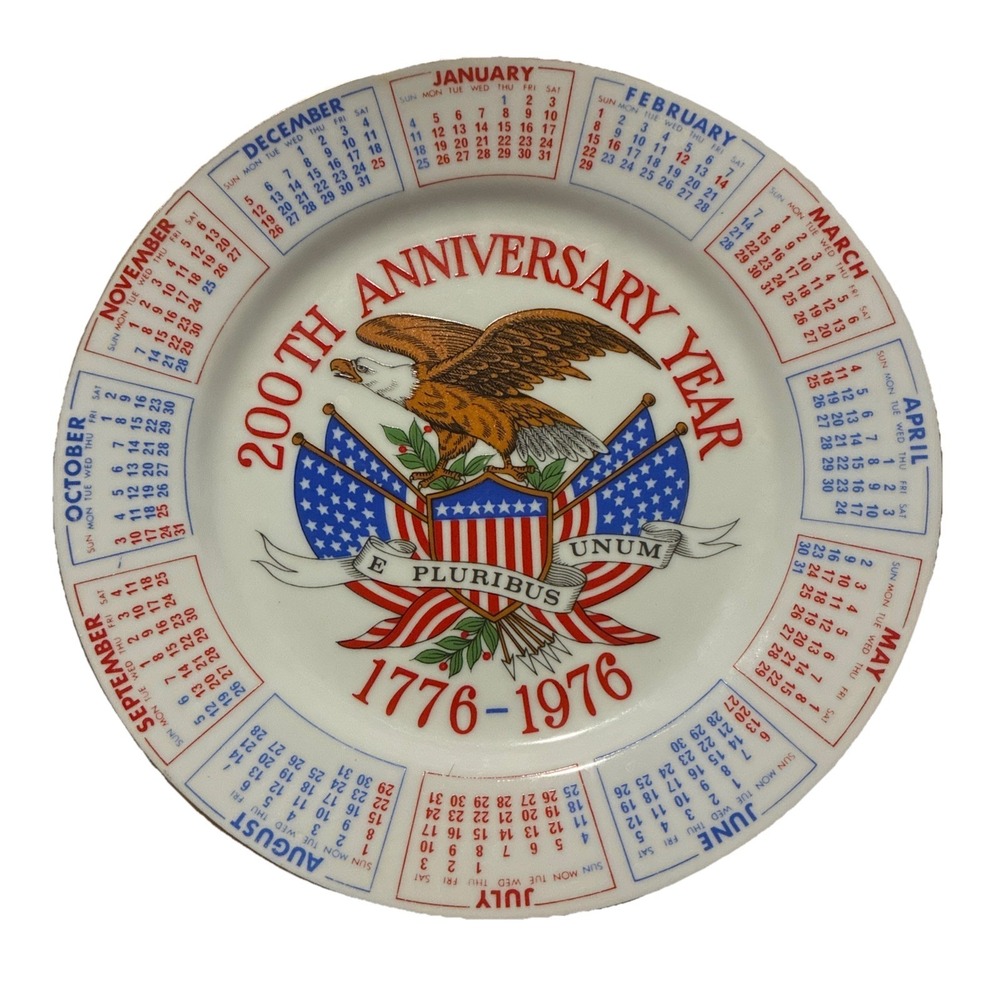 Bicentennial Calendar‎ Plate 200th Anniversary Declaration Of Independence 1976
